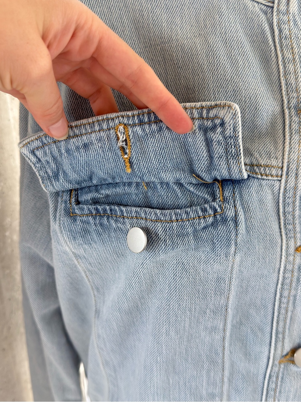 Light Blue Denim Button-Front Jacket - Picture 3 of 4